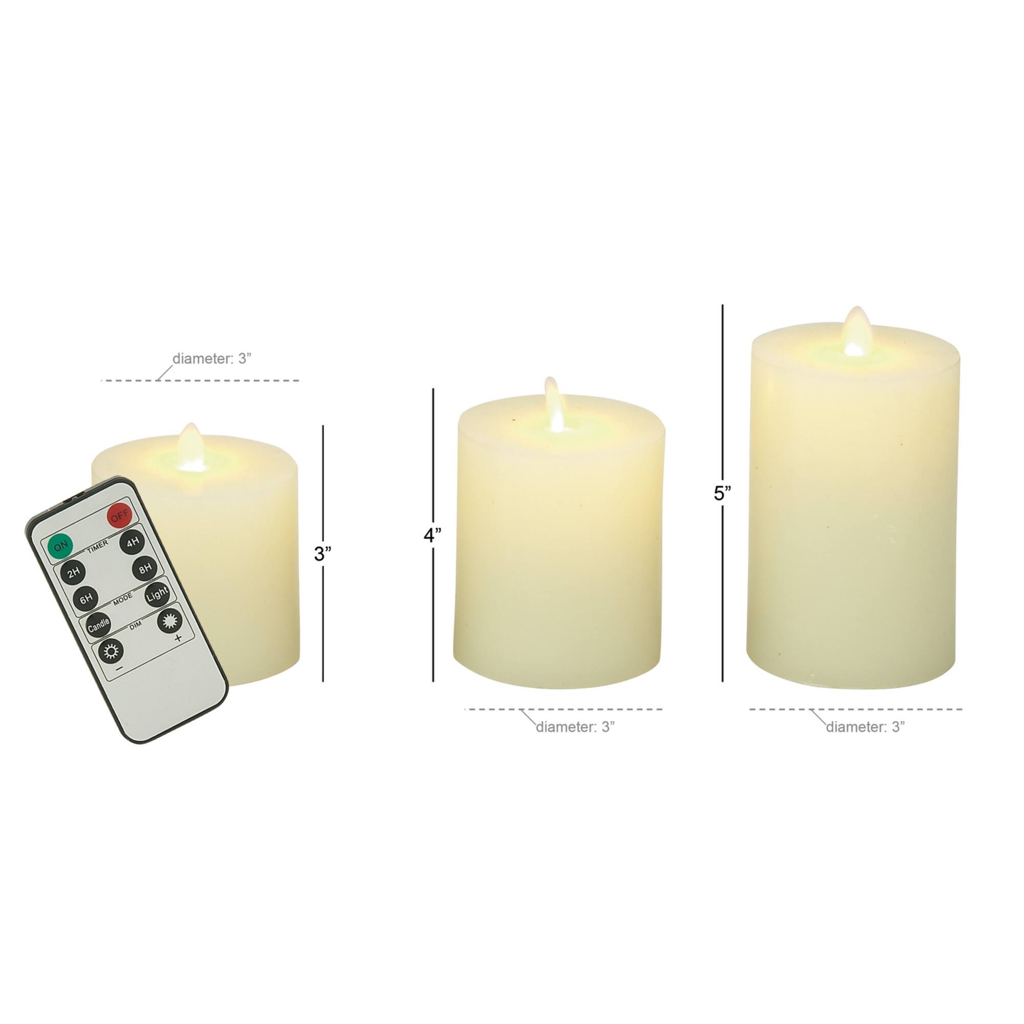 Yellow Traditional Wax Flameless Candle Set